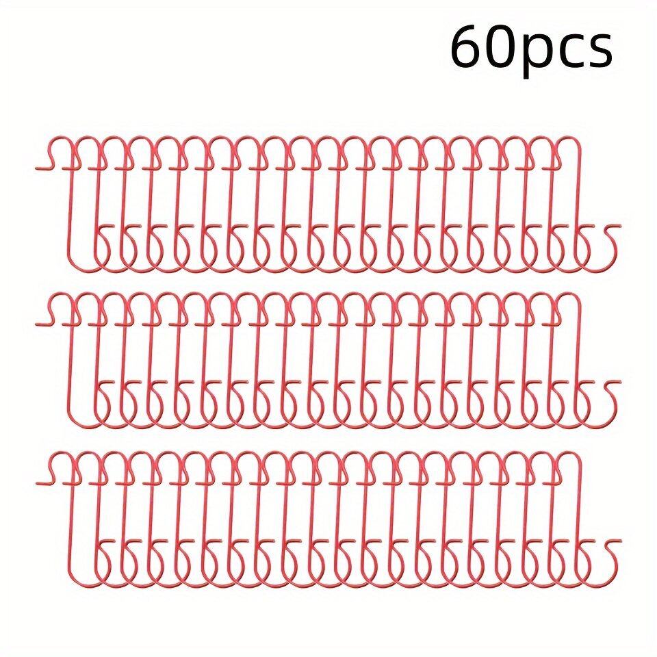 '60kpl joulukoristeen koukut ornamenttiripustimet joulumetallilanka hopeanhohtoiset kultaiset koukut punaiset vihreät koukut joulukuusen koristeluun pääsiäislahja' hinta ja tiedot | Juhlakoristeet | hobbyhall.fi
