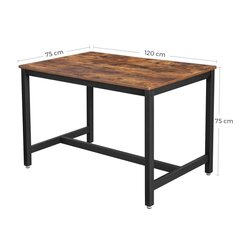 Ruokapöytä 120x75 cm, ruskea/musta hinta ja tiedot | Songmics Keittiön kalusteet | hobbyhall.fi