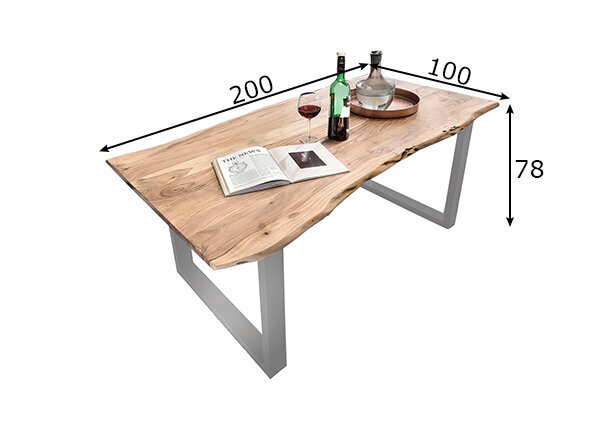 Ruokapöytä SIT Möbel 200x100 cm, ruskea hinta ja tiedot | Ruokapöydät | hobbyhall.fi