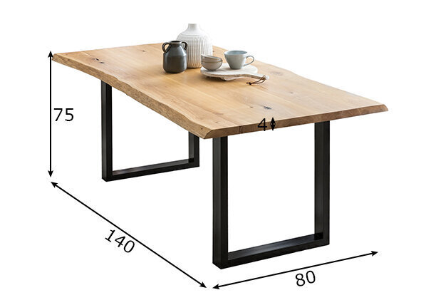 Pöytä SalesFever Laud 390962, ruskea/musta hinta ja tiedot | Ruokapöydät | hobbyhall.fi