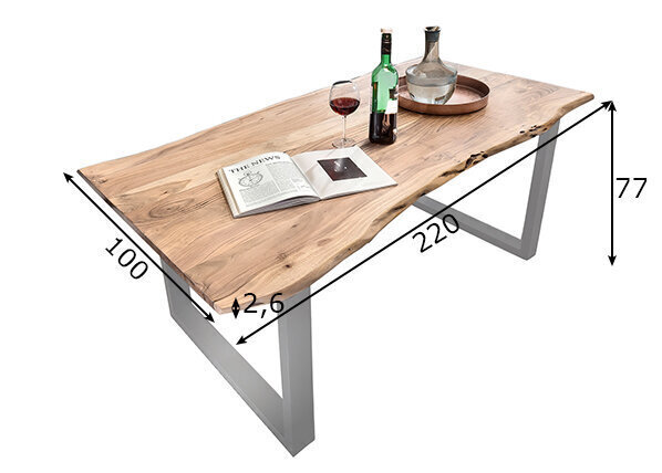 Ruokapöytä Tisch 100x220 cm hinta ja tiedot | Ruokapöydät | hobbyhall.fi