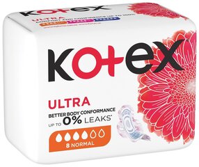 Kotex terveyssiteet Normaali 8 kpl, 12 pkt hinta ja tiedot | Tamponit ja terveyssiteet | hobbyhall.fi