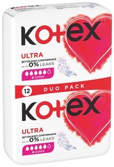 Kotex terveyssiteet Super 12 kpl, 8 pkt hinta ja tiedot | Tamponit ja terveyssiteet | hobbyhall.fi