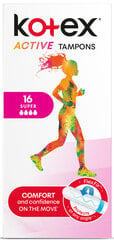 Kotex Active Super tamponit, 16 kpl, 8 pkt hinta ja tiedot | Tamponit ja terveyssiteet | hobbyhall.fi