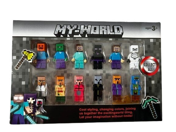 Rakennussarjan hahmot My World Minecraft, 12 kpl hinta ja tiedot | Poikien lelut | hobbyhall.fi