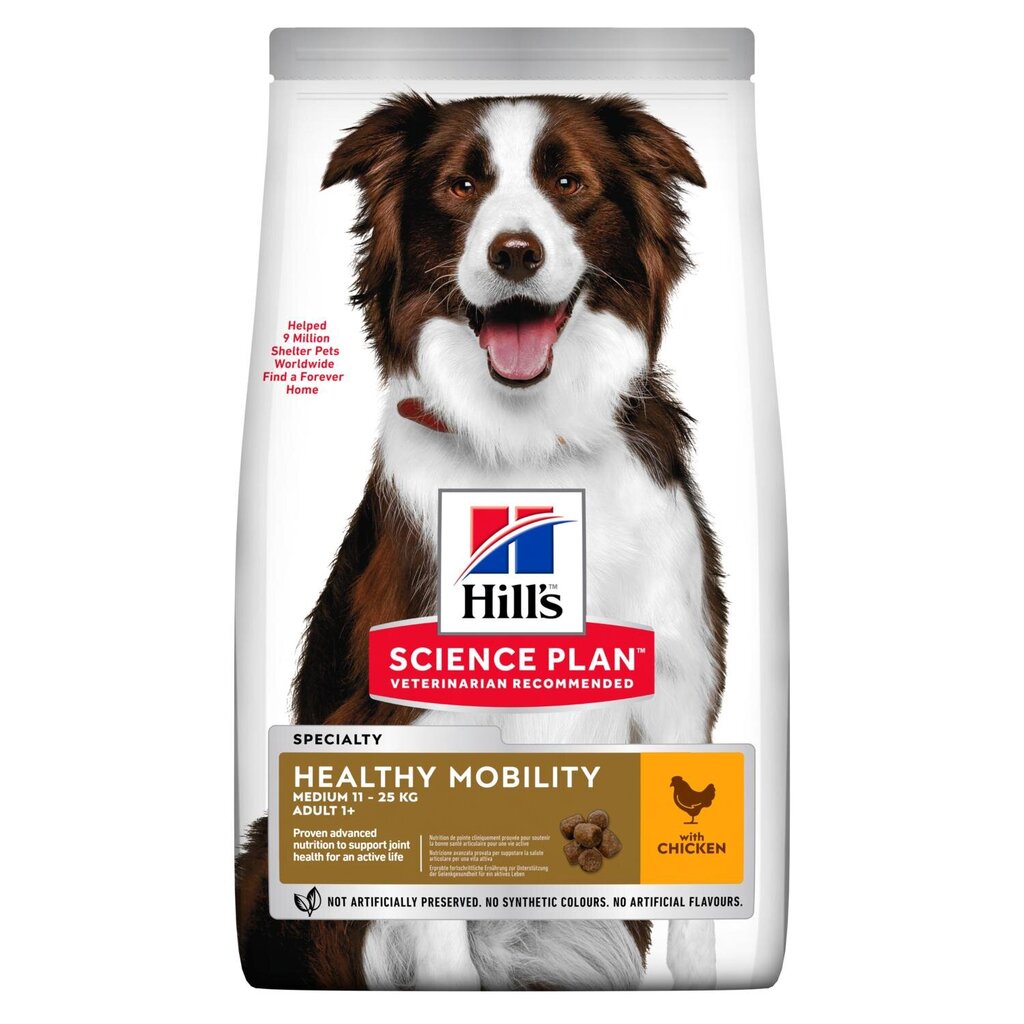 Hill's Canine Adult Healthy Mobility Medium Chicken -koiranruoka kanan kanssa, 14kg hinta ja tiedot | Koiran kuivaruoka | hobbyhall.fi