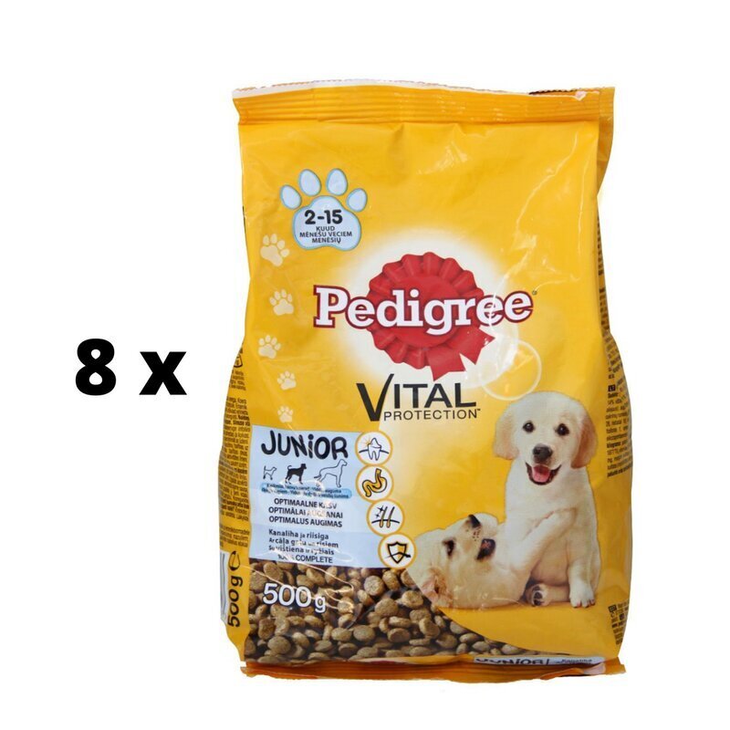 Pedigree Junior kuivarehu koirille, kanan kanssa, 500 g. hinta ja tiedot | Koiran kuivaruoka | hobbyhall.fi