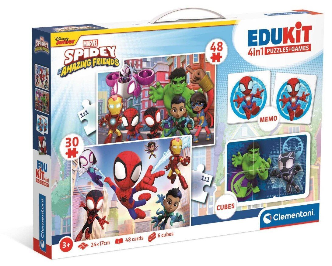 Pelisetti Clementoni Edukit 4in1 Spideys, 18295 hinta ja tiedot | Kehittävät lelut | hobbyhall.fi