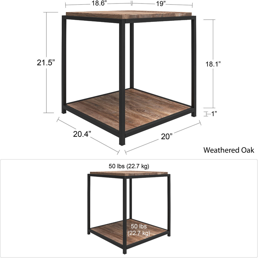 Sohvapöytä Loft24, ruskea/musta hinta ja tiedot | Sohvapöydät | hobbyhall.fi