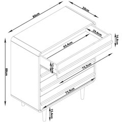 Lipasto Loft24 Channie, harmaa hinta ja tiedot | Lipastot | hobbyhall.fi