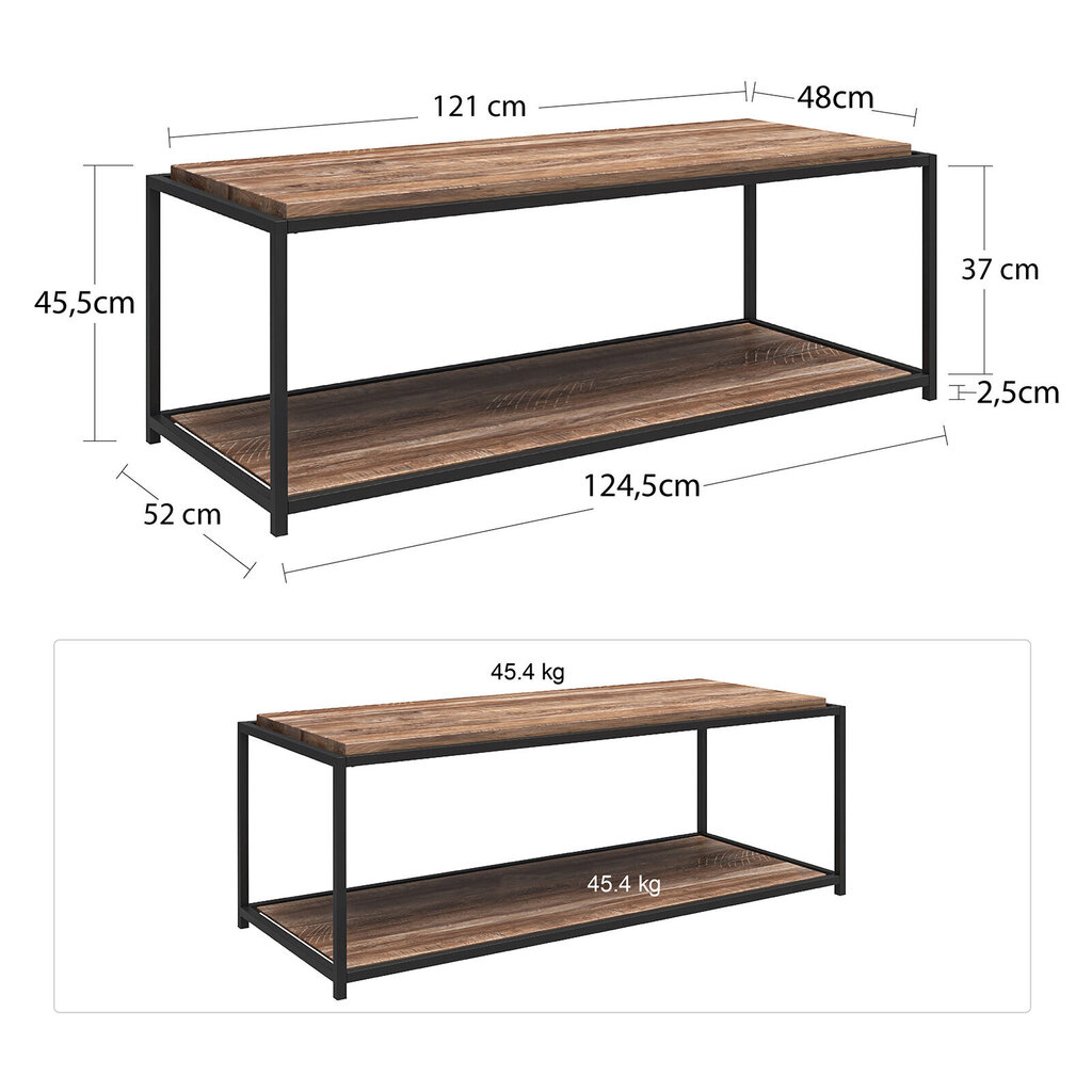 Sohvapöytä Loft24, ruskea hinta ja tiedot | Sohvapöydät | hobbyhall.fi