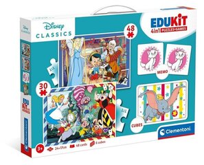 Pelisetti Clementoni Edukit 4in1 Disney Classic 18290 hinta ja tiedot | Kehittävät lelut | hobbyhall.fi