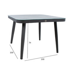 MARIE Pöytä 100x100xH74cm, harmaa hinta ja tiedot | Puutarhapöydät | hobbyhall.fi