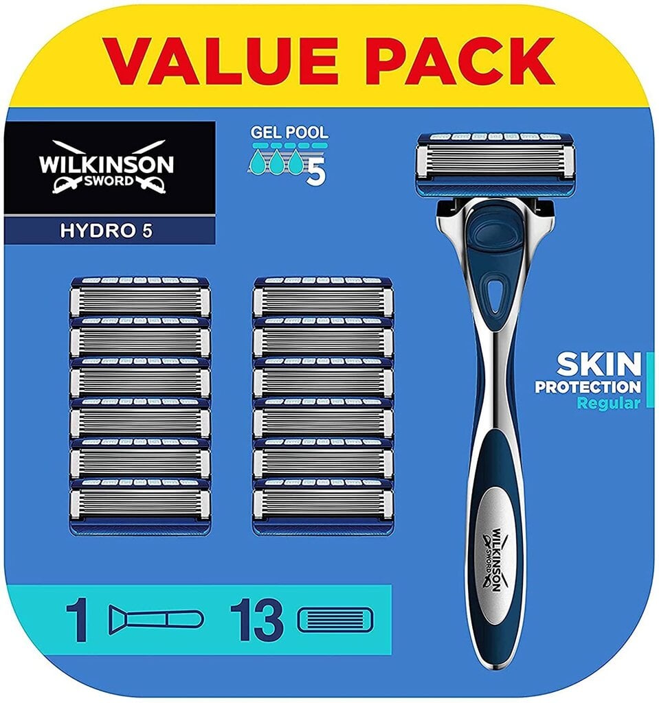 Wilkinson Hydro 5 sheiveri + 13 vaihtoterää hinta ja tiedot | Parranajo ja karvanpoisto | hobbyhall.fi