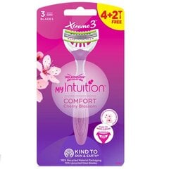 Wilkinson My Intuition Xtreme 3 Comfort Kirsikkapuun Kukka Naisten Partahöylä, 6 kpl - Naisten Partakone 6 Kpl hinta ja tiedot | Parranajo ja karvanpoisto | hobbyhall.fi