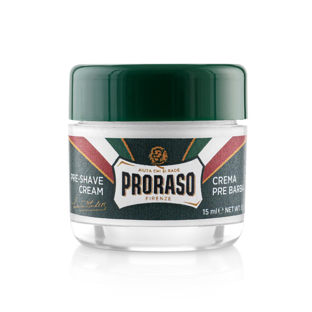 PRORASO Ennen parranajoa käytettävä pehmentävä voide Virkistävä, vihreä linja, 15ml hinta ja tiedot | Parranajo ja karvanpoisto | hobbyhall.fi