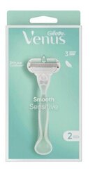 Venus, Smooth Sensitive, Kolmihaara partaterä + 2 terää hinta ja tiedot | Parranajo ja karvanpoisto | hobbyhall.fi