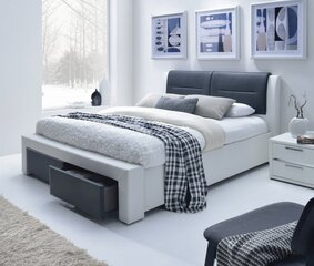 Sänky Cassandra, valkoinen/musta, 140 cm hinta ja tiedot | Sängyt | hobbyhall.fi