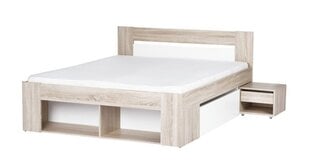 Sänky Milo 09 160x200 cm, valkoinen/ruskea hinta ja tiedot | Sängyt | hobbyhall.fi