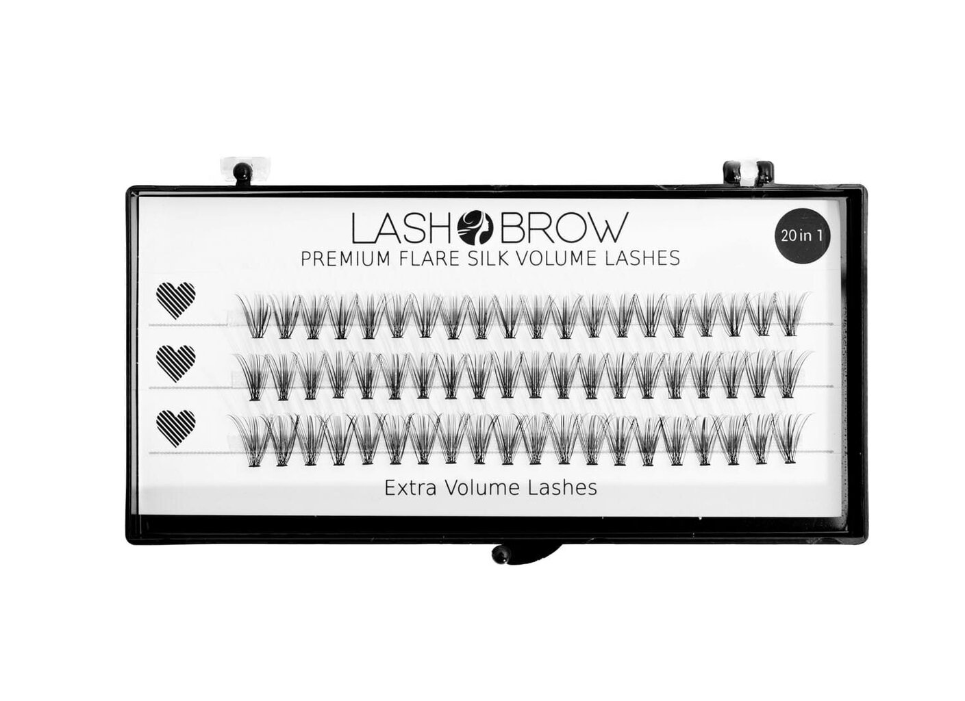 Lash Brow Premium Flare silkkiripset, 20in1 hinta ja tiedot | Irtoripset ja ripsentaivuttimet | hobbyhall.fi