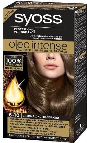 Syoss Oleo Intense hair dye, Tumma Blondi 6-10 hinta ja tiedot | Hiusvärit | hobbyhall.fi