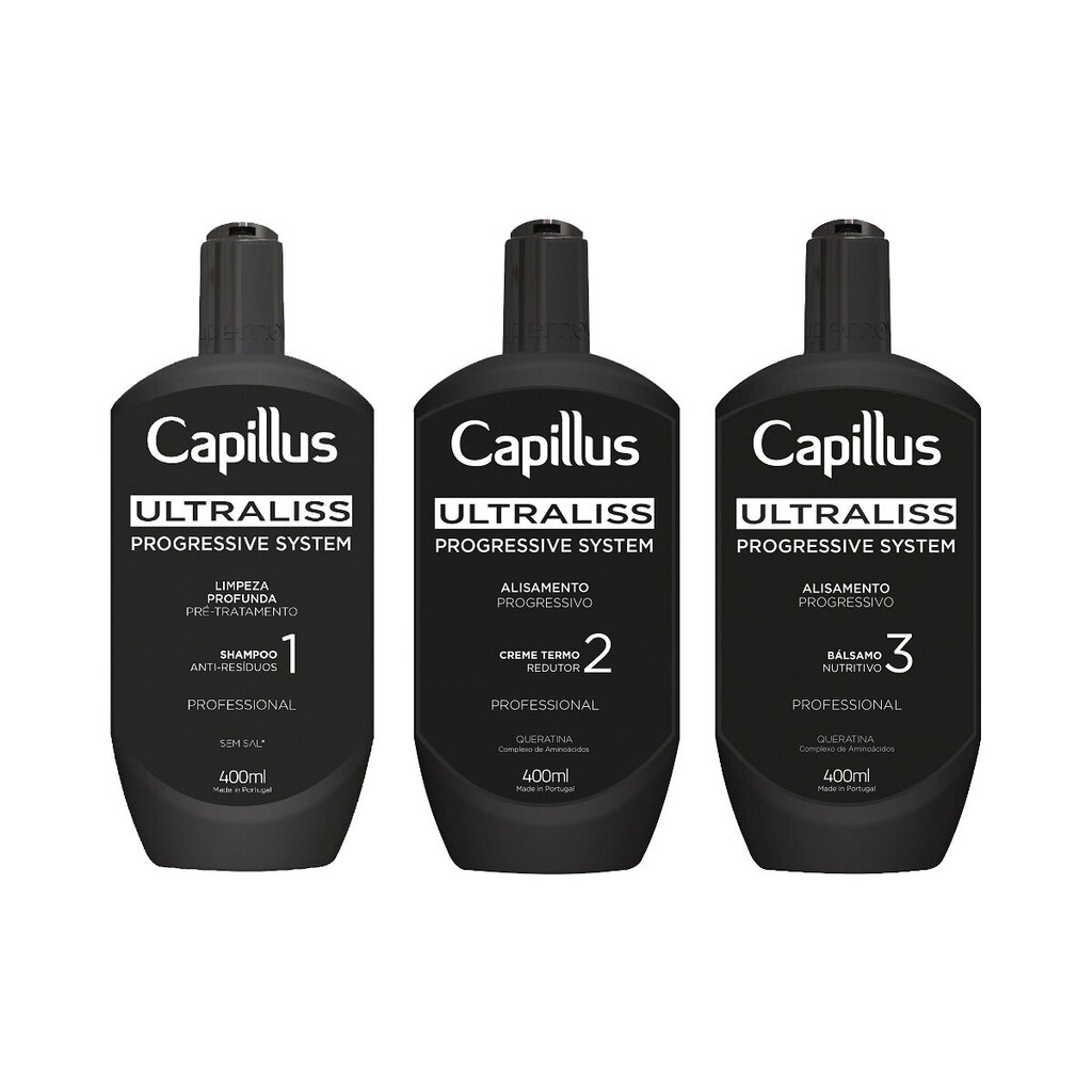 "Capillus ultraliss Nanoplasty, Nanoplasty-hoitosarja, 3x400 ml". hinta ja tiedot | Kampaamotuotteet | hobbyhall.fi