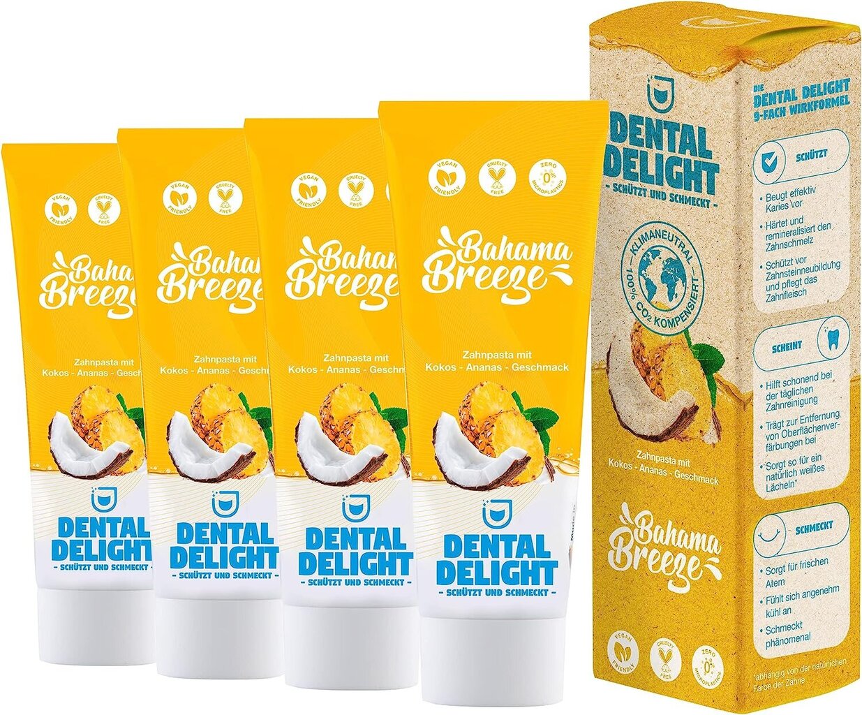 Dental Delight Bahama Breeze -hammastahna kookos-, ananas- ja minttumaku hinta ja tiedot | Suuhygienia | hobbyhall.fi