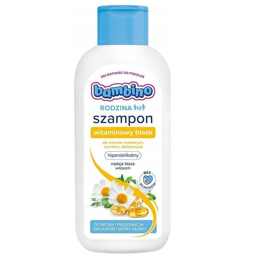 Bambino Perhe Vitaminashampoo - 400ml, Virkistää Tylsät ja Hauraita Hiukset hinta ja tiedot | Shampoot | hobbyhall.fi