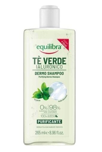 Equilibra, Puhdistava shampoo vihreä tee ja hyaluronihappo, 265 ml hinta ja tiedot | Shampoot | hobbyhall.fi