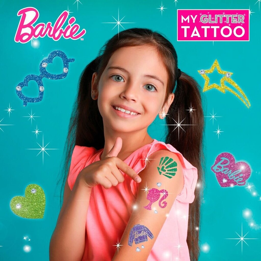 Väliaikaiset tatuoinnit Barbie My Glitter, 20 kpl hinta ja tiedot | Meikkisiveltimet ja meikkisienet | hobbyhall.fi