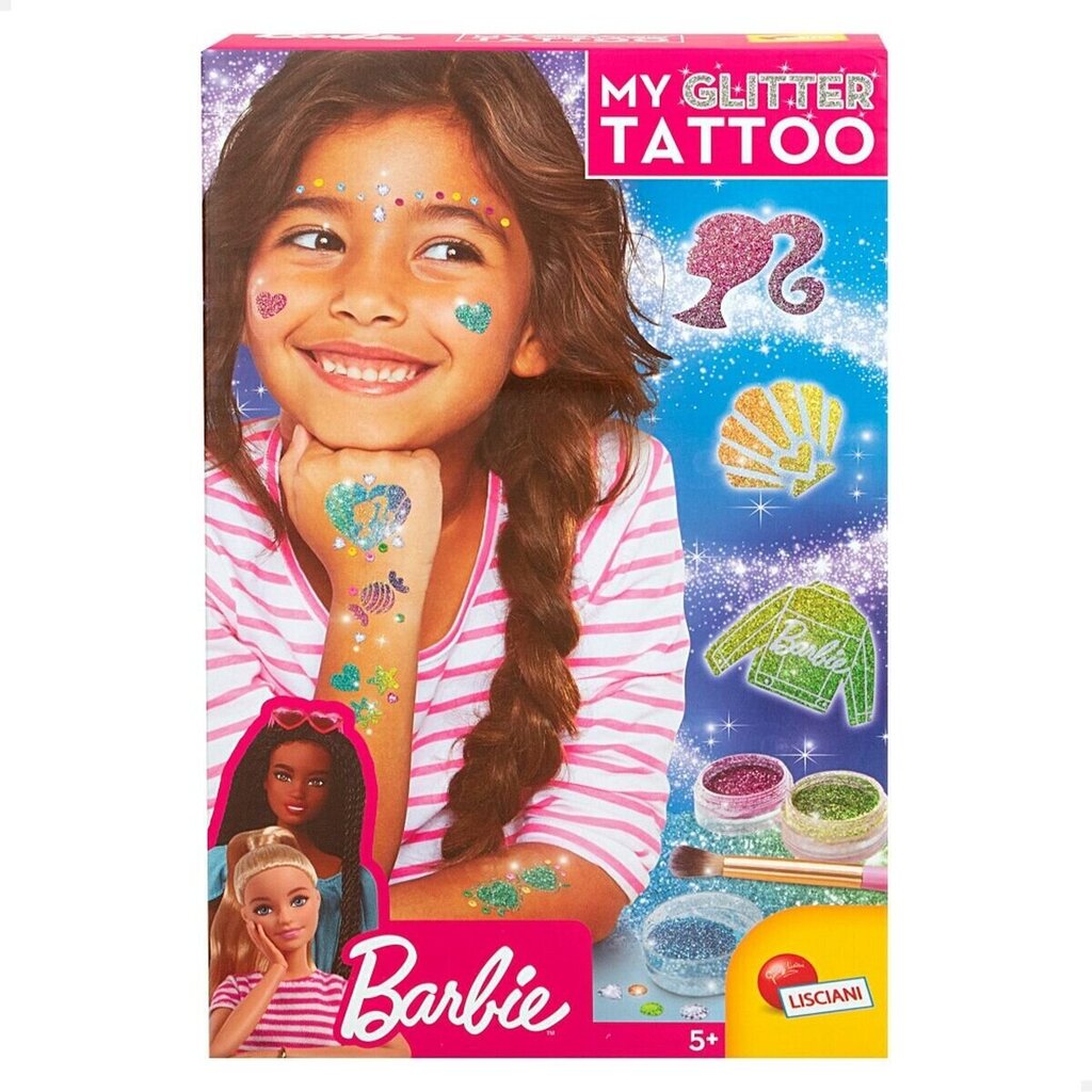 Väliaikaiset tatuoinnit Barbie My Glitter, 20 kpl hinta ja tiedot | Meikkisiveltimet ja meikkisienet | hobbyhall.fi