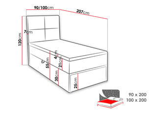 Jenkkisänky Garda Lux 90x200 hinta ja tiedot | Sängyt | hobbyhall.fi