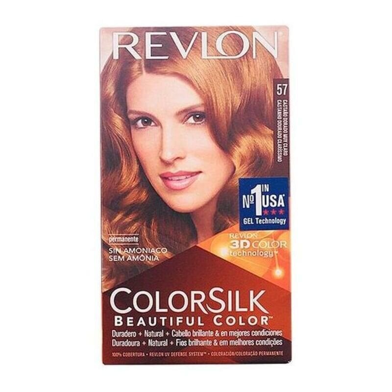 Väriaine ei sisällä ammoniakkia Colorsilk Revlon Erittäin vaalea kullansävyinen kastanjanruskea hinta ja tiedot | Hiusvärit | hobbyhall.fi