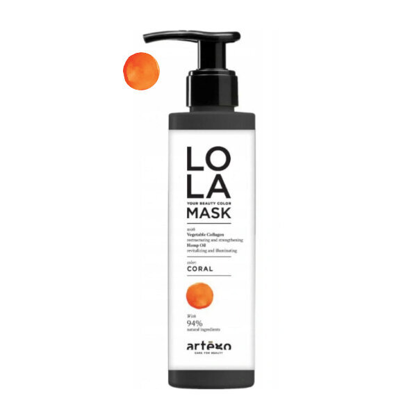 Artego LOLA Kauneusväri Hiusten väriä uudistava naamio CORAL, 200ml hinta ja tiedot | Shampoot | hobbyhall.fi