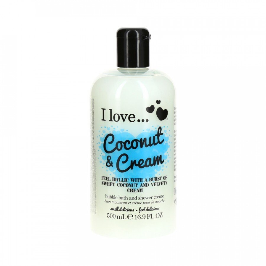 Suihku- ja kylpyvoide I Love Bath & Shower Creme Coconut & Cream, 500 ml hinta ja tiedot | Suihkusaippuat ja suihkugeelit | hobbyhall.fi