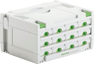 Festool SORTAINER SYS 3-SORT/12 491986 hinta ja tiedot | Työkalupakit ja muu työkalujen säilytys | hobbyhall.fi