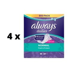 Terveyssiteet Always Normal Deo, 58 kpl. x 4 kpl. paketti hinta ja tiedot | Tamponit ja terveyssiteet | hobbyhall.fi