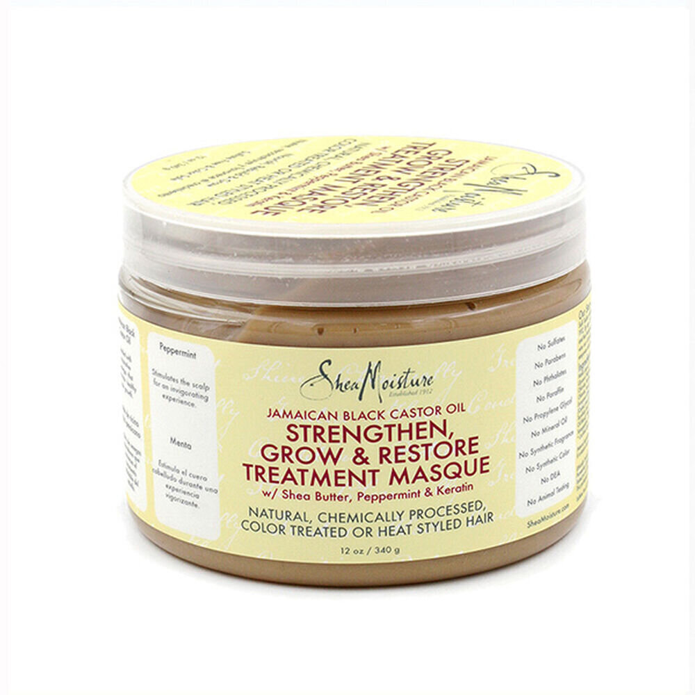 Ravitseva hiusnaamio Shea Moisture Jamaican Black Castor Oil Strengthen, Grow &amp; Restore Treatment 340 g hinta ja tiedot | Naamiot, öljyt ja seerumit | hobbyhall.fi