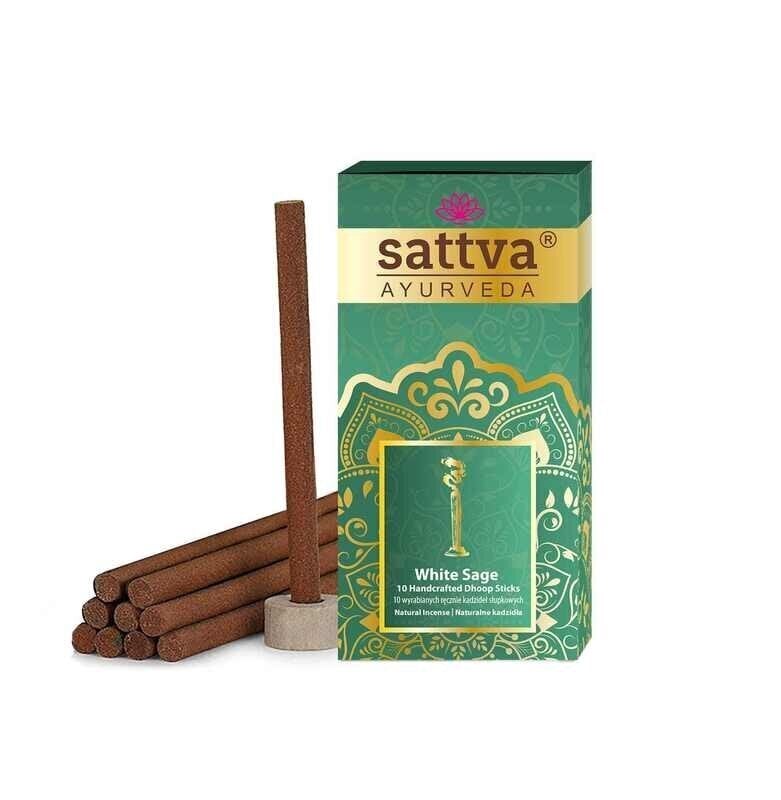 Paksut suitsukkeet White Sage Dhoop, Sattva Ayurveda, 20g hinta ja tiedot | Huonetuoksut | hobbyhall.fi