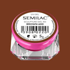 Semilac Sculpture Gel 4D 600 Brown, ruskea, 5g hinta ja tiedot | Manikyyri- ja pedikyyritarvikkeet | hobbyhall.fi