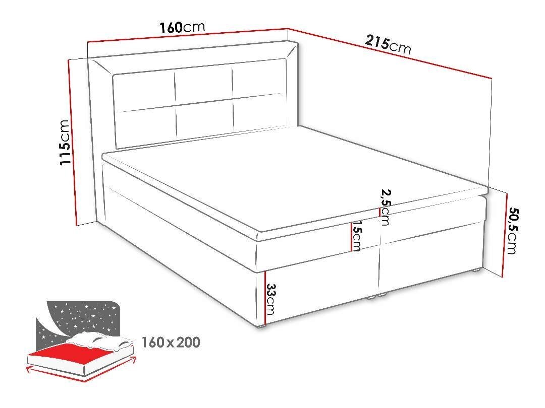 Jenkkisänky Clasic Box 160x200 cm hinta ja tiedot | Sängyt | hobbyhall.fi