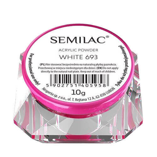 Semilac Akryylipuuteri White 693, 10g hinta ja tiedot | Manikyyri- ja pedikyyritarvikkeet | hobbyhall.fi