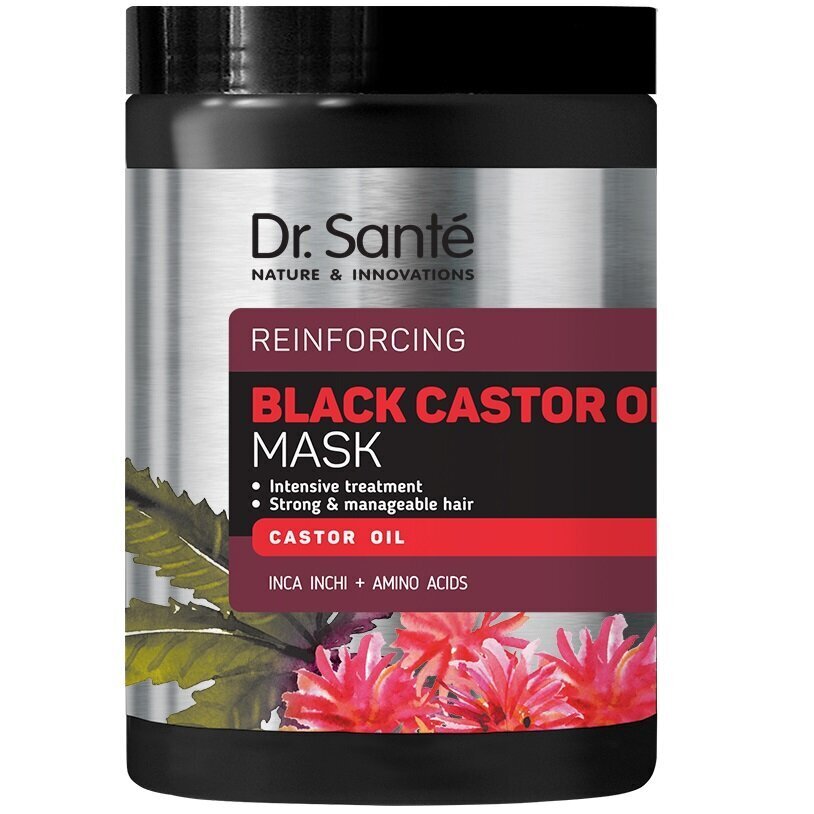 Hiusnaamio Dr.Sante Black Castor, risiiniöljyllä, 1000 ml hinta ja tiedot | Naamiot, öljyt ja seerumit | hobbyhall.fi