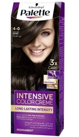 Schwarzkopf Palette, Hiusraviväri Intensive 4-0, keskiruskea, 1 kpl hinta ja tiedot | Hiusvärit | hobbyhall.fi