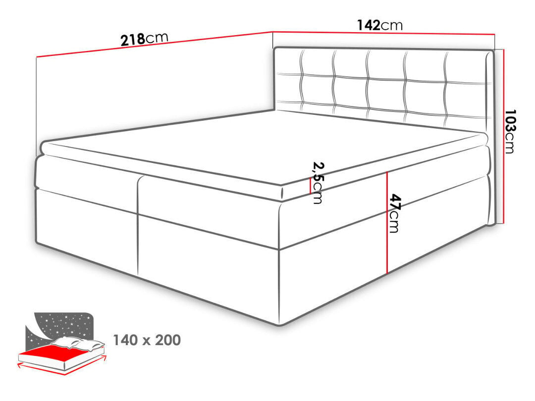 Jenkkisänky Nele 140x200 cm hinta ja tiedot | Sängyt | hobbyhall.fi