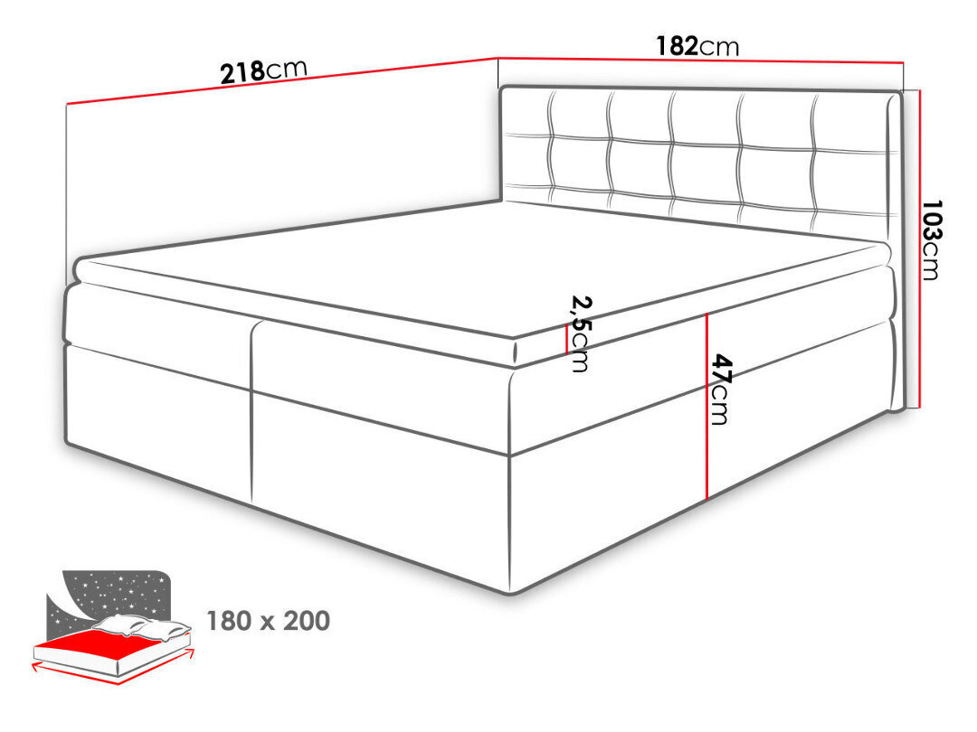 Jenkkisänky Nele 180x200 cm hinta ja tiedot | Sängyt | hobbyhall.fi