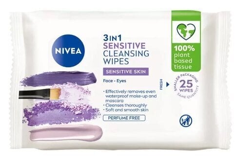 Nivea Bio-puhdistuslaitteet herkälle iholle, 25 kpl hinta ja tiedot | Kasvojen puhdistusaineet | hobbyhall.fi