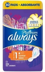 Terveyssiteet Always Platinum Normal, 30 kpl. hinta ja tiedot | Tamponit ja terveyssiteet | hobbyhall.fi