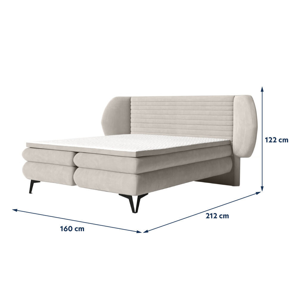 Sänky Selsey Cermone 3, 160x200 cm, beige väri hinta ja tiedot | Sängyt | hobbyhall.fi