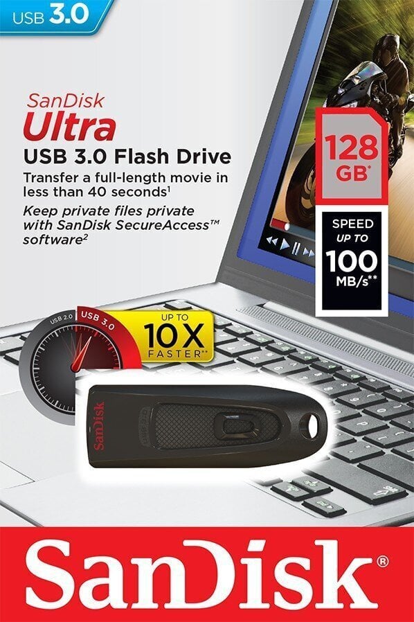 MEMORY DRIVE FLASH USB3 128GB/SDCZ48-128G-U46 SANDISK hinta ja tiedot | Muistitikut | hobbyhall.fi